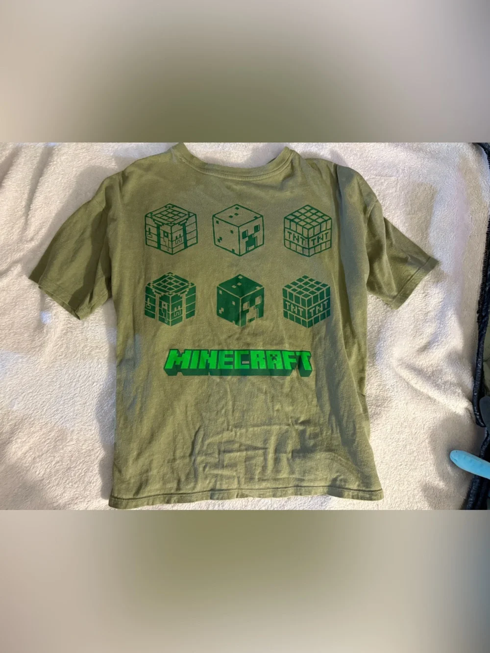 Old Navy Olive Green Minecraft Logo Tee